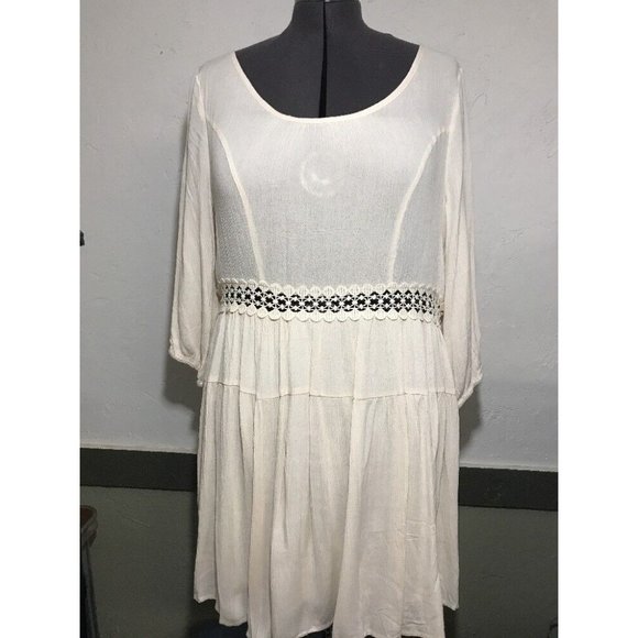 Filly Flair Dress Womens L New Ivory Partially Lined - Picture 3 of 11